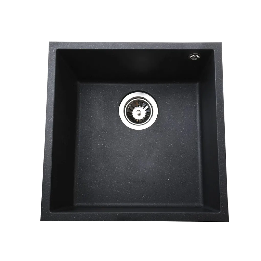 Гранітна мийка Globus Lux AMMER 440х440-А0001, чорний металiк- Фото 1